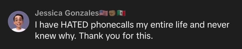 Person discussing phone struggles