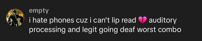 User expressing difficulty with phone calls