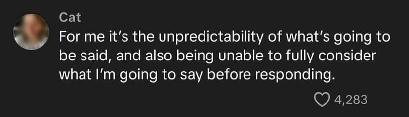 User expressing call fear User expressing call fear